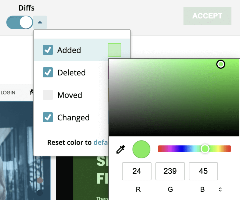 Change diff colors