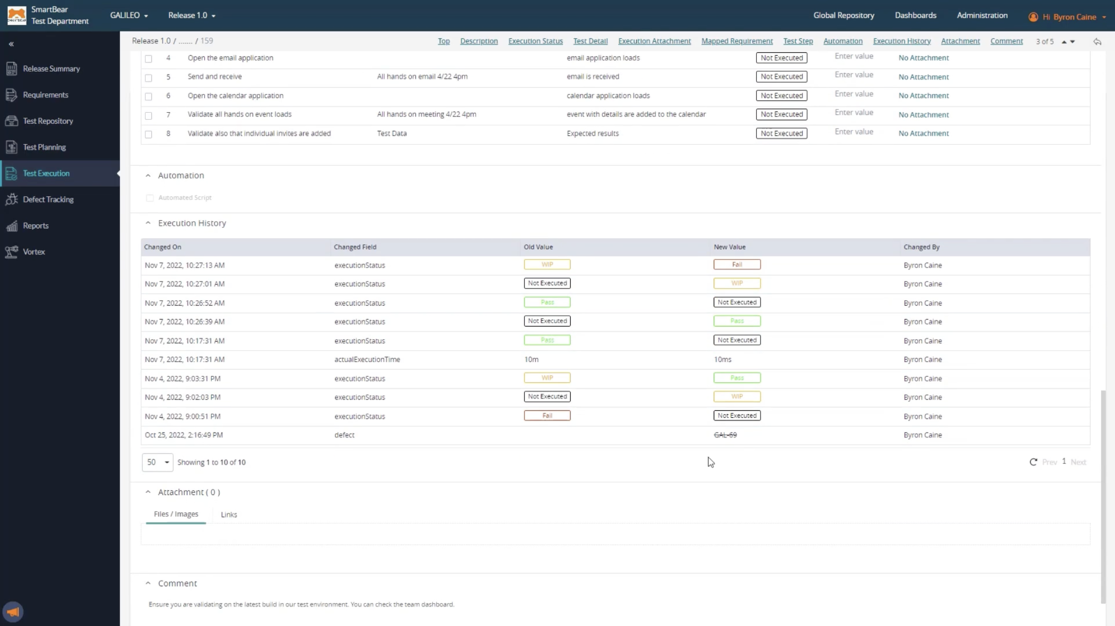 Seamless test execution